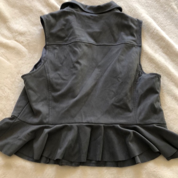 Lauren Conrad Size 10 slate blue/gray suede vest - Picture 4 of 8